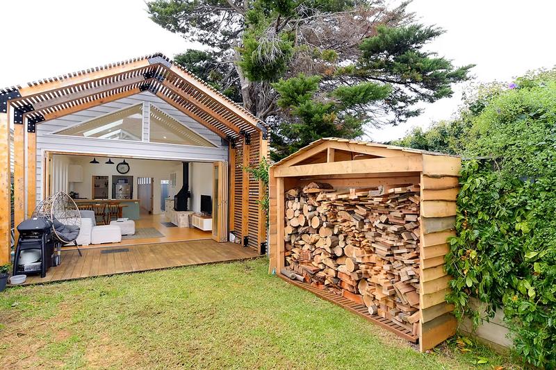 Wood store and back of main house