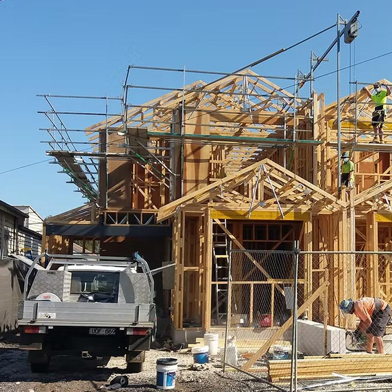 Builders working on a new home