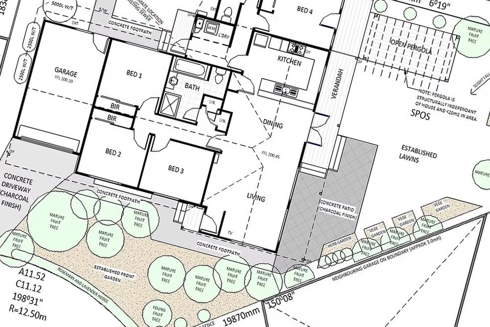 Custom new home design drawing for Melbourne property