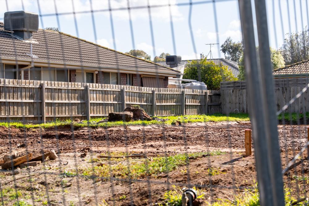 Empty plot in Melbourne's western suburbs ready for building