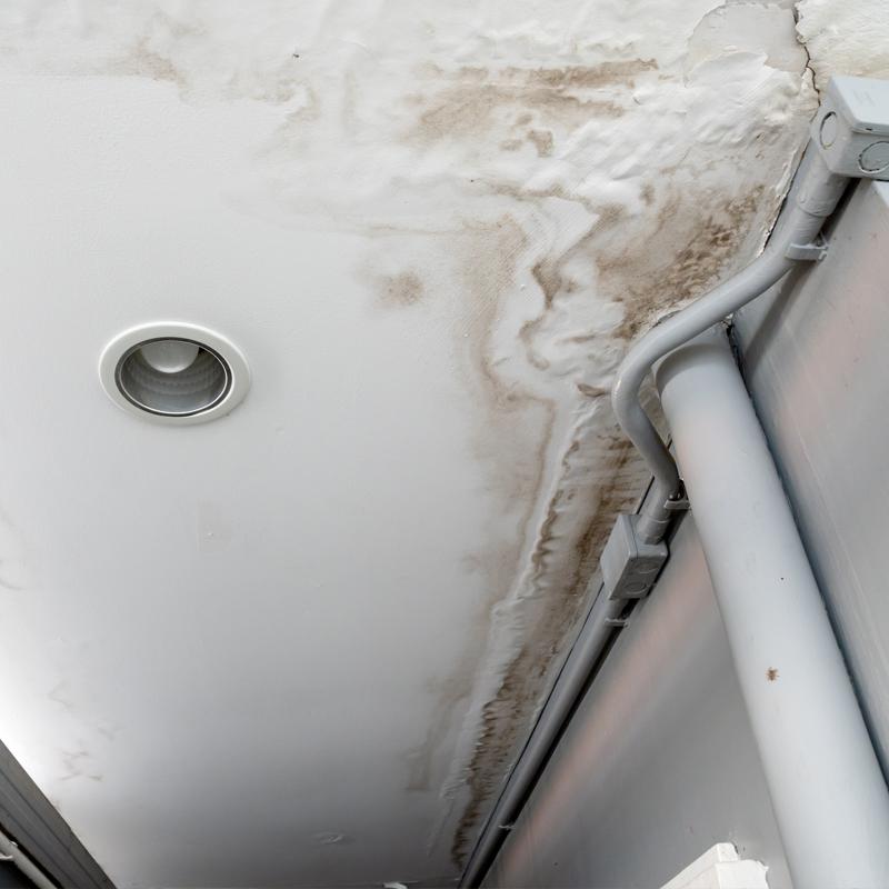 water damage on eaves